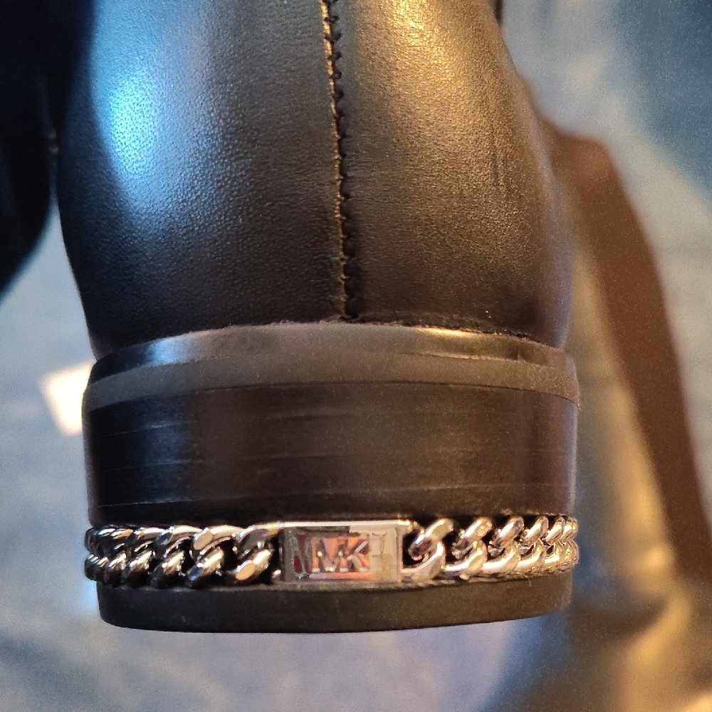 Michael Kors Black Over the Knee Boots with Silver Accents - Picture 3 of 6